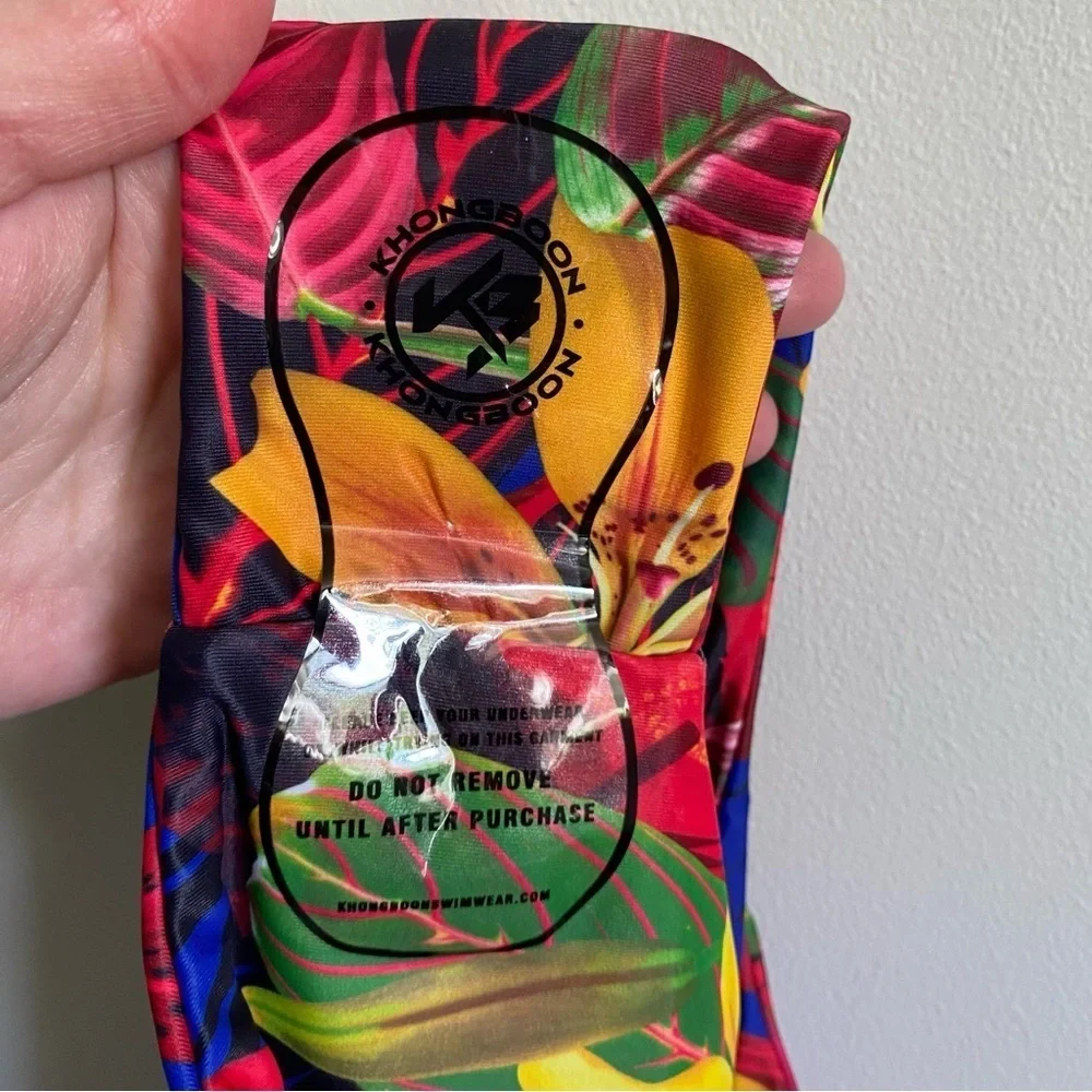 NWOT Khongboon Swim Tropical Floral One Piece Swimsuit Size Small